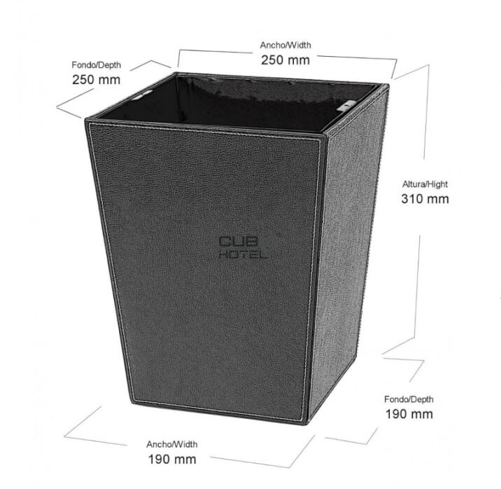 Papeleira Quadrada Polipele Preta
